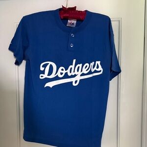 Los Angeles Dodgers Blue Logo Henley T-Shirt